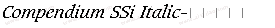 Compendium SSi Italic字体转换